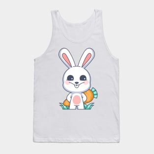Cute bunny hiding carrots behind her body Tank Top